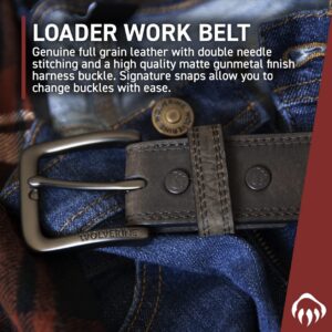 Wolverine Men Rugged Boot Leather Work Belt, Loader-Brown, 42