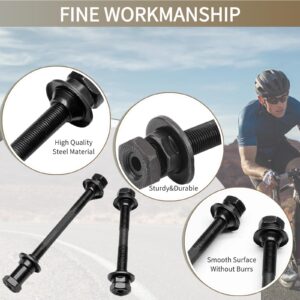 MOONDKIST 1 Pair Bike Axle, Bicycle Axles Rear Axle Front Axle Set with 20.5mm, 25mm Wheel Hub Steel Ball, Mountain Bike Hollow Hub Shaft Front and Rear Axle Kit 108mm, 145mm for Mountain MTB Bike