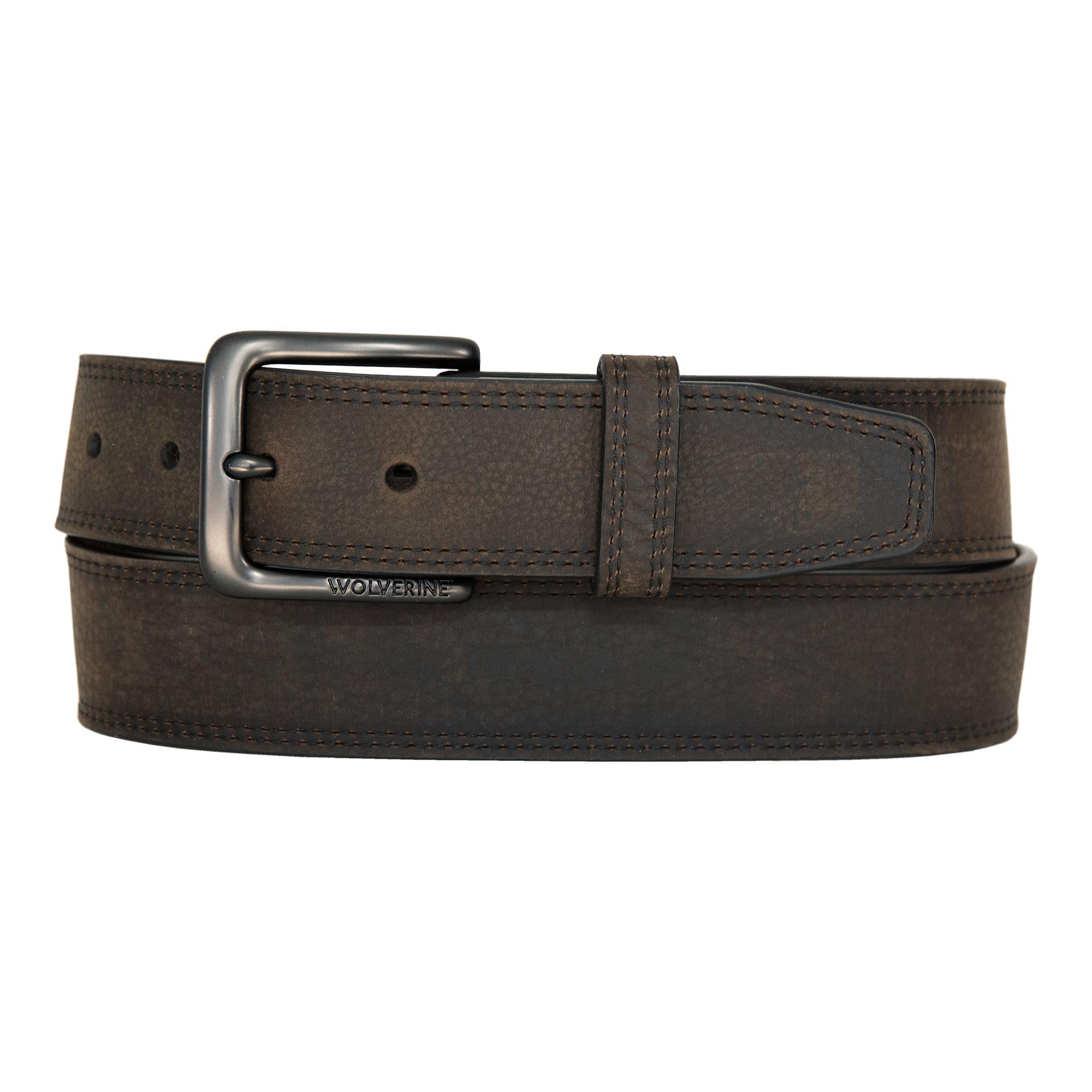 Wolverine Men Rugged Boot Leather Work Belt, Loader-Brown, 42