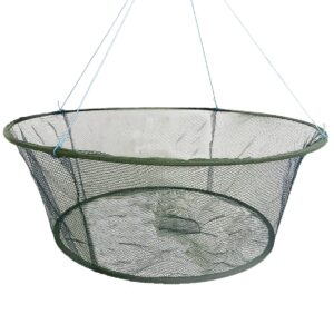 Foldable Fishing net Hand cast net, Shrimp net Crab net Fishing net Crayfish Hand cast cage (Top: 39.4in/Bottom:31.5in)