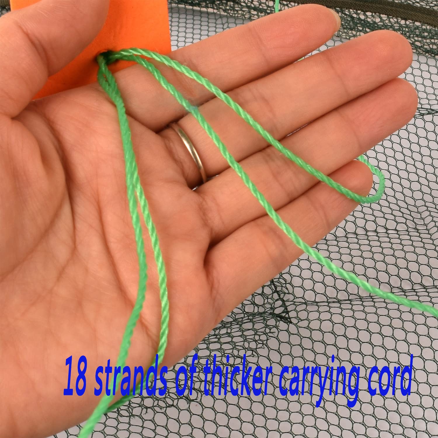 Foldable Fishing net Hand cast net, Shrimp net Crab net Fishing net Crayfish Hand cast cage (Top: 39.4in/Bottom:31.5in)