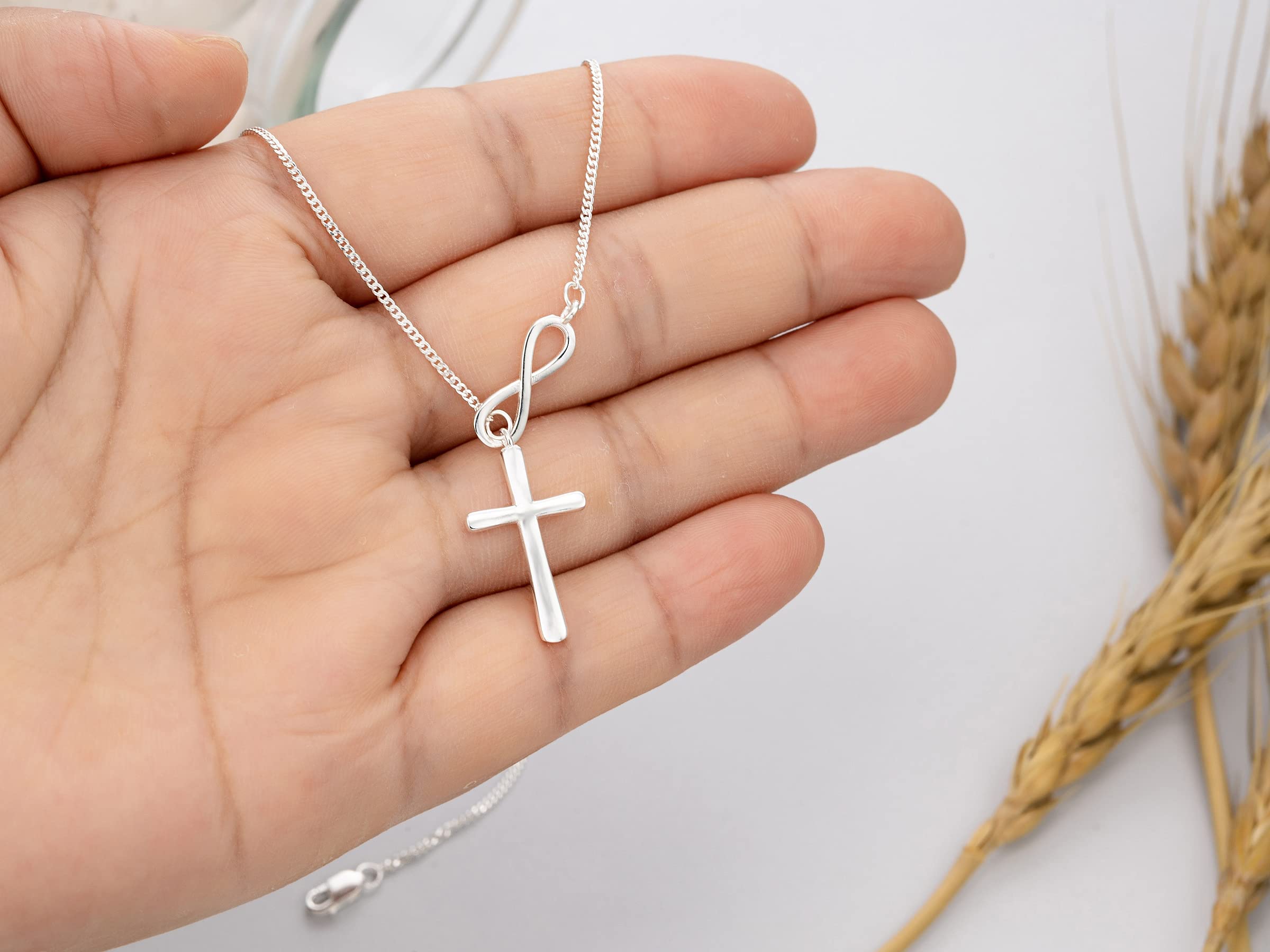 RareLove To My Boyfriends Mom Necklace,925 Sterling Silver Infinity Cross Necklace for Women,Boyfriends Mom Christmas Gifts,Future Mother in law Gifts