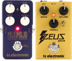 tc electronic mojomojo overdrive pedal - paul gilbert edition bundle with zeus drive overdrive pedal