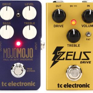 TC Electronic MojoMojo Overdrive Pedal - Paul Gilbert Edition Bundle with Zeus Drive Overdrive Pedal