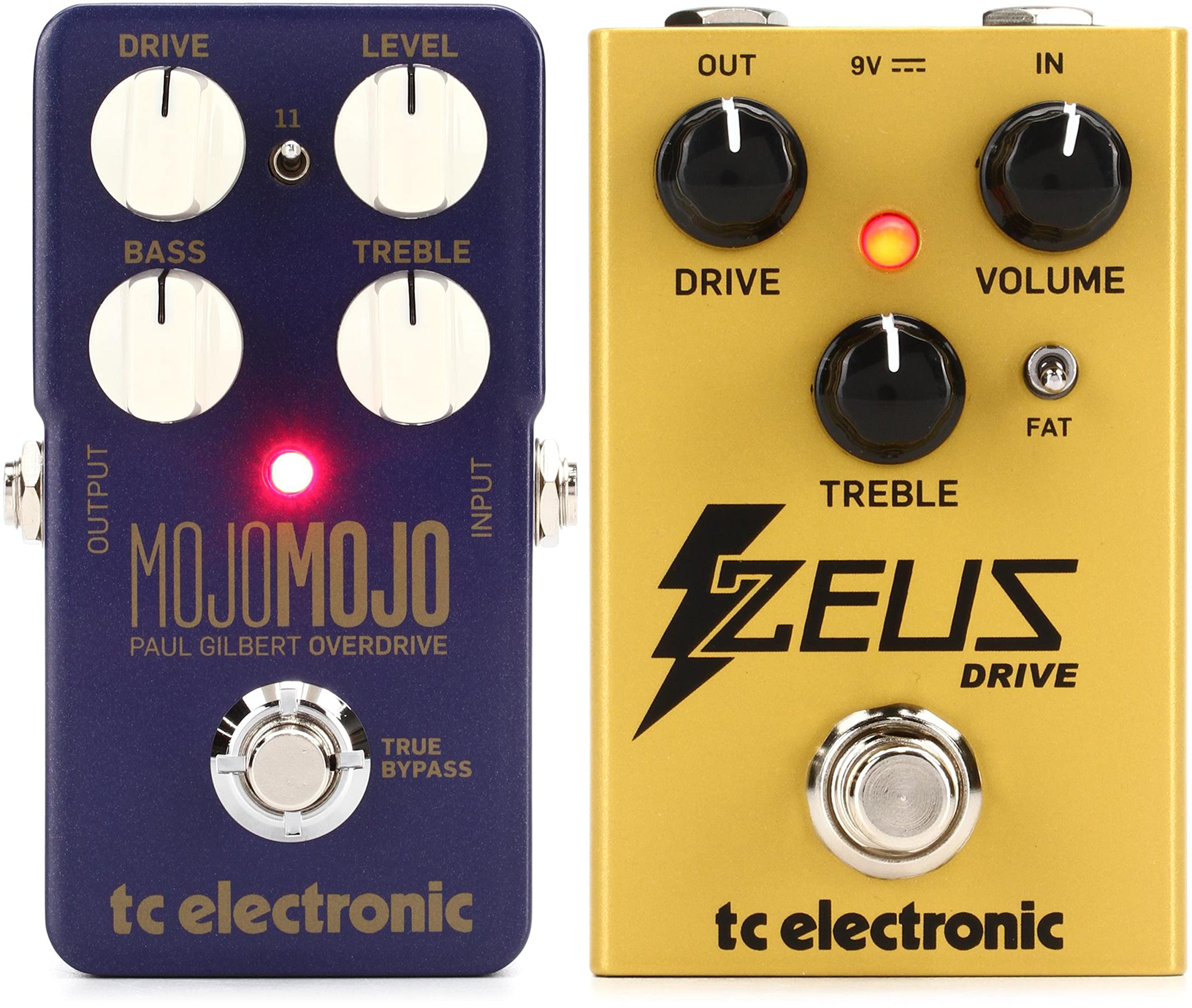 TC Electronic MojoMojo Overdrive Pedal - Paul Gilbert Edition Bundle with Zeus Drive Overdrive Pedal