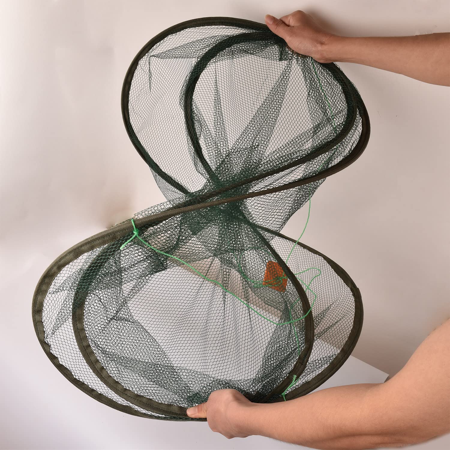 Foldable Fishing net Hand cast net, Shrimp net Crab net Fishing net Crayfish Hand cast cage (Top: 39.4in/Bottom:31.5in)