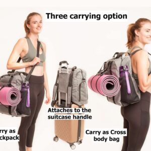 NATI LINE Yoga Mat Backpack. New zipper, more stronger and durable! Yoga mat carrier. Yoga backpack with Adjustable elastic straps to hold Yoga Mats. Multi Purpose bag For Office, Yoga, Travel and Gym