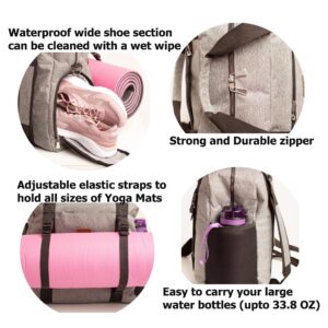 NATI LINE Yoga Mat Backpack. New zipper, more stronger and durable! Yoga mat carrier. Yoga backpack with Adjustable elastic straps to hold Yoga Mats. Multi Purpose bag For Office, Yoga, Travel and Gym