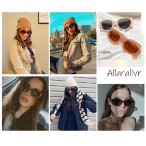 Allarallvr Retro Oval Polarized Sunglasses for Women and Men Vintage Designer Style Gafas De Sol Para Mujer AR82023 Black+Tortoise