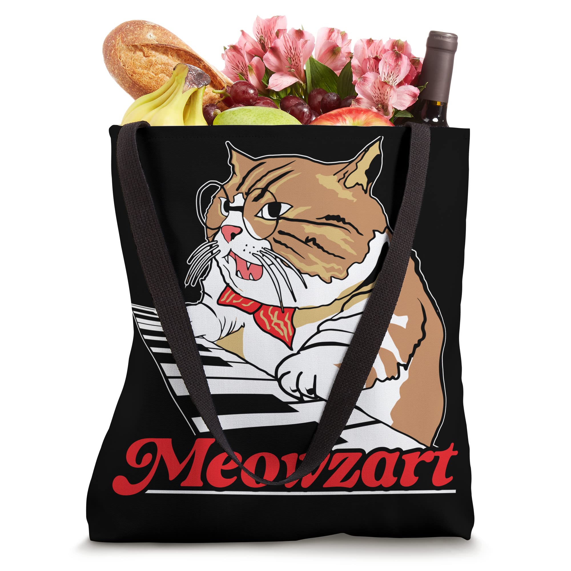 Meowzart Piano Cat Musician Musical Instrument Pianist Music Tote Bag