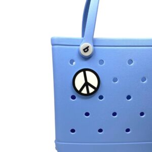 FRESHe BOGLETS - Peace Sign Charm Compatible with Bogg Bags, Simply Southern and Other Similar Tote Bags.