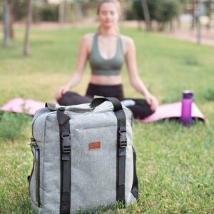 NATI LINE Yoga Mat Backpack. New zipper, more stronger and durable! Yoga mat carrier. Yoga backpack with Adjustable elastic straps to hold Yoga Mats. Multi Purpose bag For Office, Yoga, Travel and Gym