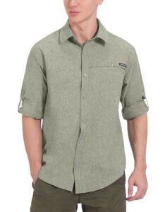 little donkey andy men's quick dry hiking shirt, lightweight long sleeve travel shirt, air-holes tech laurel oak heather xxxl