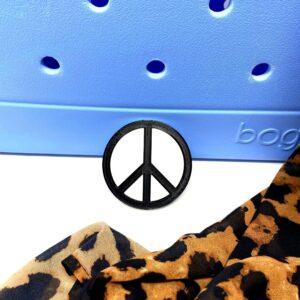 FRESHe BOGLETS - Peace Sign Charm Compatible with Bogg Bags, Simply Southern and Other Similar Tote Bags.