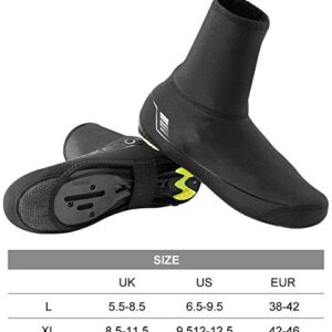 Cycling Shoe Covers Waterproof Cycling Shoe Covers, Thermal Warm Bike Overshoes with Reflective Strip, Waterproof Windproof Cycling Shoe-Covers for MTB Road Bike Booties Unisex (Size : L)