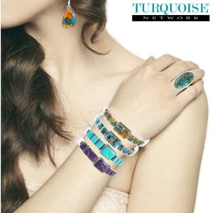 Turquoise Bracelet Sterling Silver 925 Genuine Turquoise (Spiny Turquoise)