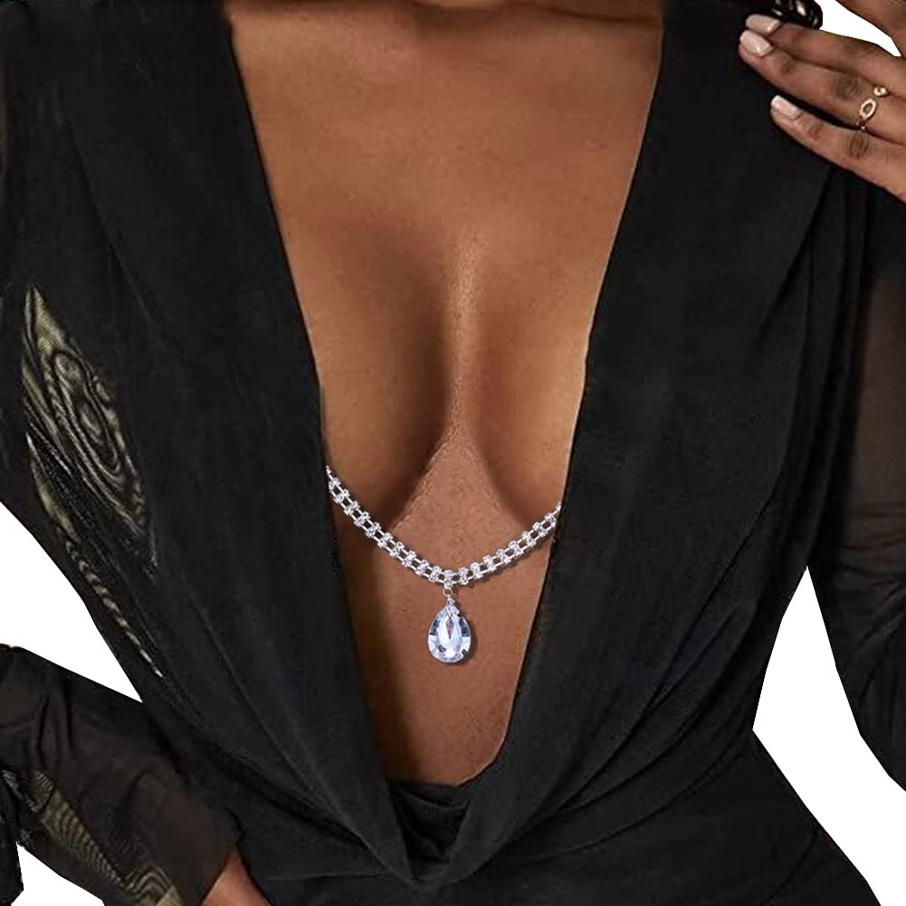 Nipple Ring Chain Non Piercing Nipple Jewelry Rhinestone Bra Body Chain Nipple Sex Accessories Gifts Y generic