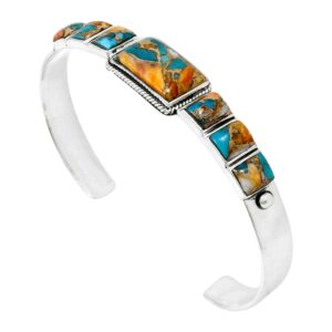 turquoise bracelet sterling silver 925 genuine turquoise (spiny turquoise)