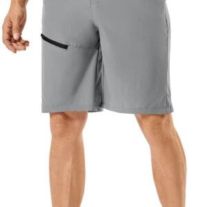 Men's Quick Dry Lightweight Stretch Cargo Hiking Shorts with 6 Pockets Lightgrey XX-Large