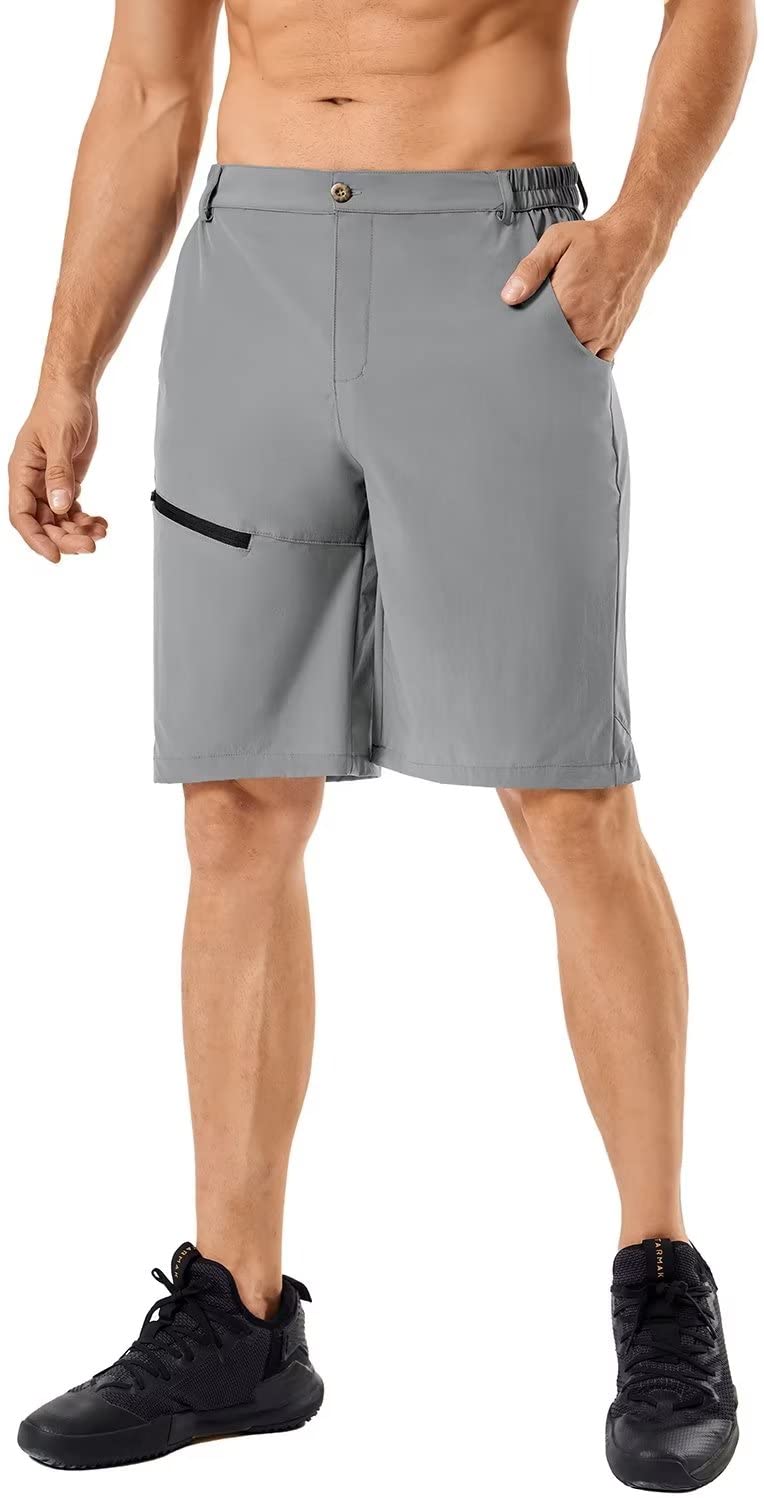 Men's Quick Dry Lightweight Stretch Cargo Hiking Shorts with 6 Pockets Lightgrey XX-Large