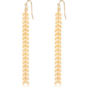 Humble Chic NY Gold Dangle Earring - Long Tassel Earrings for Women, Plated Base Metal, 3.5in Drop, Lightweight, Bridal Party