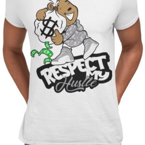 Jordan 12 Stealth Men's T Shirt to Match Respect My Hustle, Shirt to Match Jordan 12 Stealth Gift Jordan 12s Tee White