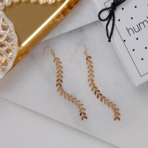 Humble Chic NY Gold Dangle Earring - Long Tassel Earrings for Women, Plated Base Metal, 3.5in Drop, Lightweight, Bridal Party