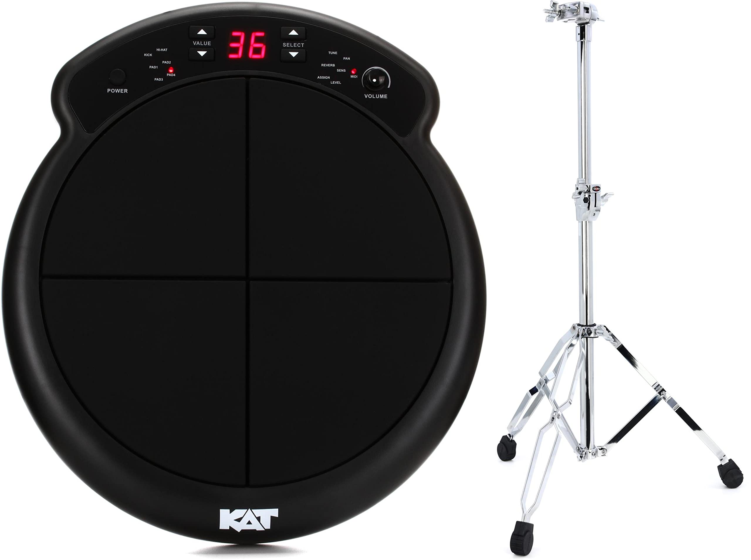 KAT Percussion KTMP1 Multipad Drum and Percussion Pad Bundle with 6713E 6700 Series Electronics Mounting Stand