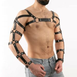 MEACOBRY Harness for Men Punk Adjustable Leather Chest Harness Belt Clubwear