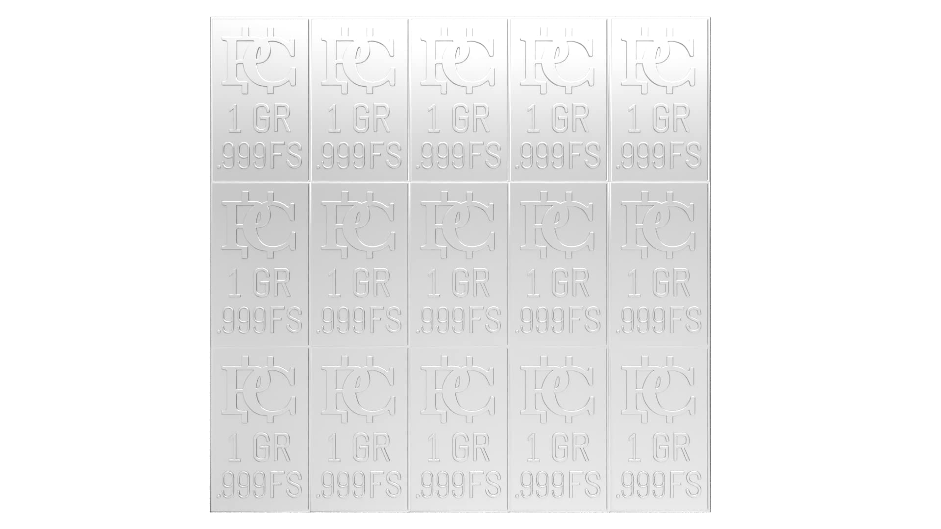 6 One Gram Pure Silver Bullion Bar Divides to 15 One Grain Bars .999 Fine Silver Snaps Apart to Individual 1 Grain Ingots