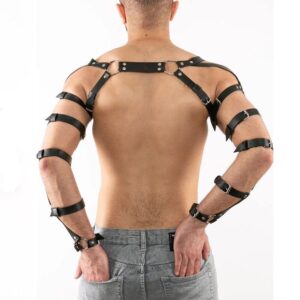 MEACOBRY Harness for Men Punk Adjustable Leather Chest Harness Belt Clubwear