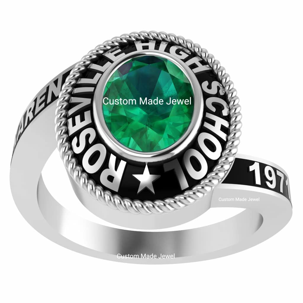 Custom class ring for Girl Women High School College University 2022 2023 2024 2025 2026 Graduation personalized gift Customized for her sterling silver