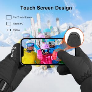 SAVIOR HEAT Heated Gloves for Women Men Rechargeable Electric Heated Ski Gloves with Touchscreen for Cold Weather (70B, L)