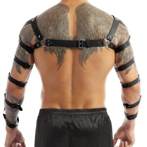 MEACOBRY Harness for Men Punk Adjustable Leather Chest Harness Belt Clubwear