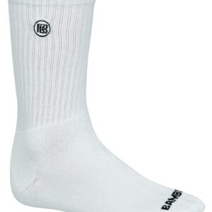 Bamboo Sports Premium Bamboo Crew Work Socks- Moisture Wicking, Odor Eliminating White Crew Socks for Men Size 9-12 - 3 Pair