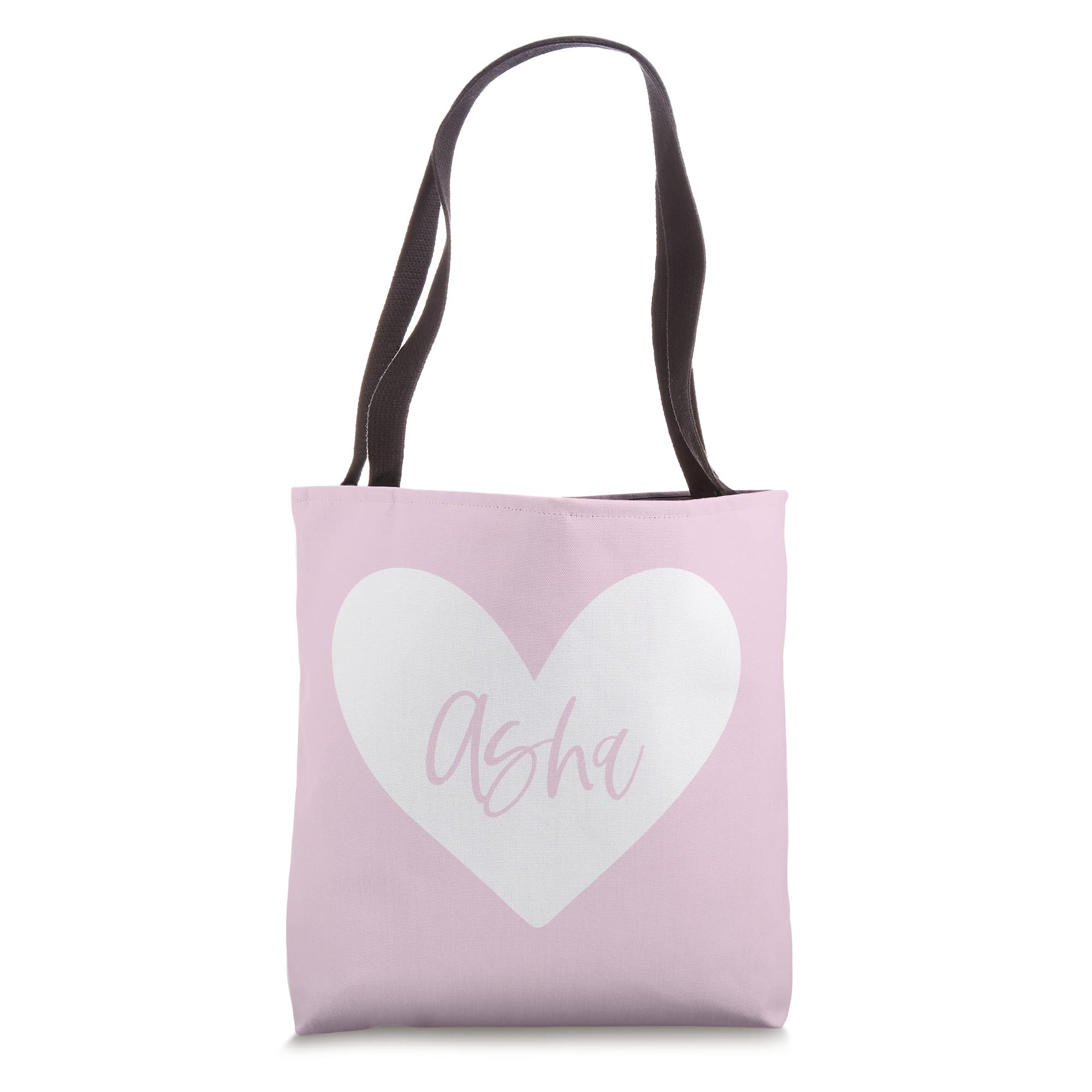 Asha Pink Name Heart Love Woman Girl Friend Personalized Tote Bag