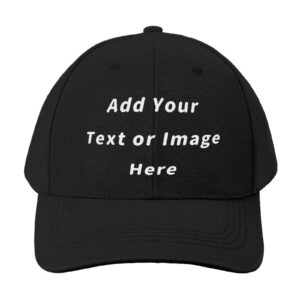 Personalized Custom Baseball Caps Unisex Men Women Dad Hat Add Your Text Image Name Number Peak Hat for Unique Gift Black