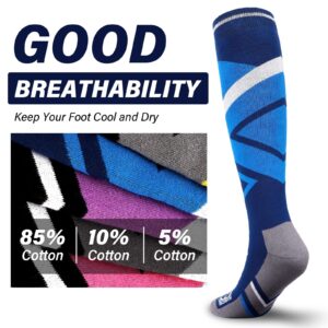 findway Ski Socks,Snowboard Socks for Womens Mens, 2 Pairs Winter Warm Knee-high Hiking Athletic Socks