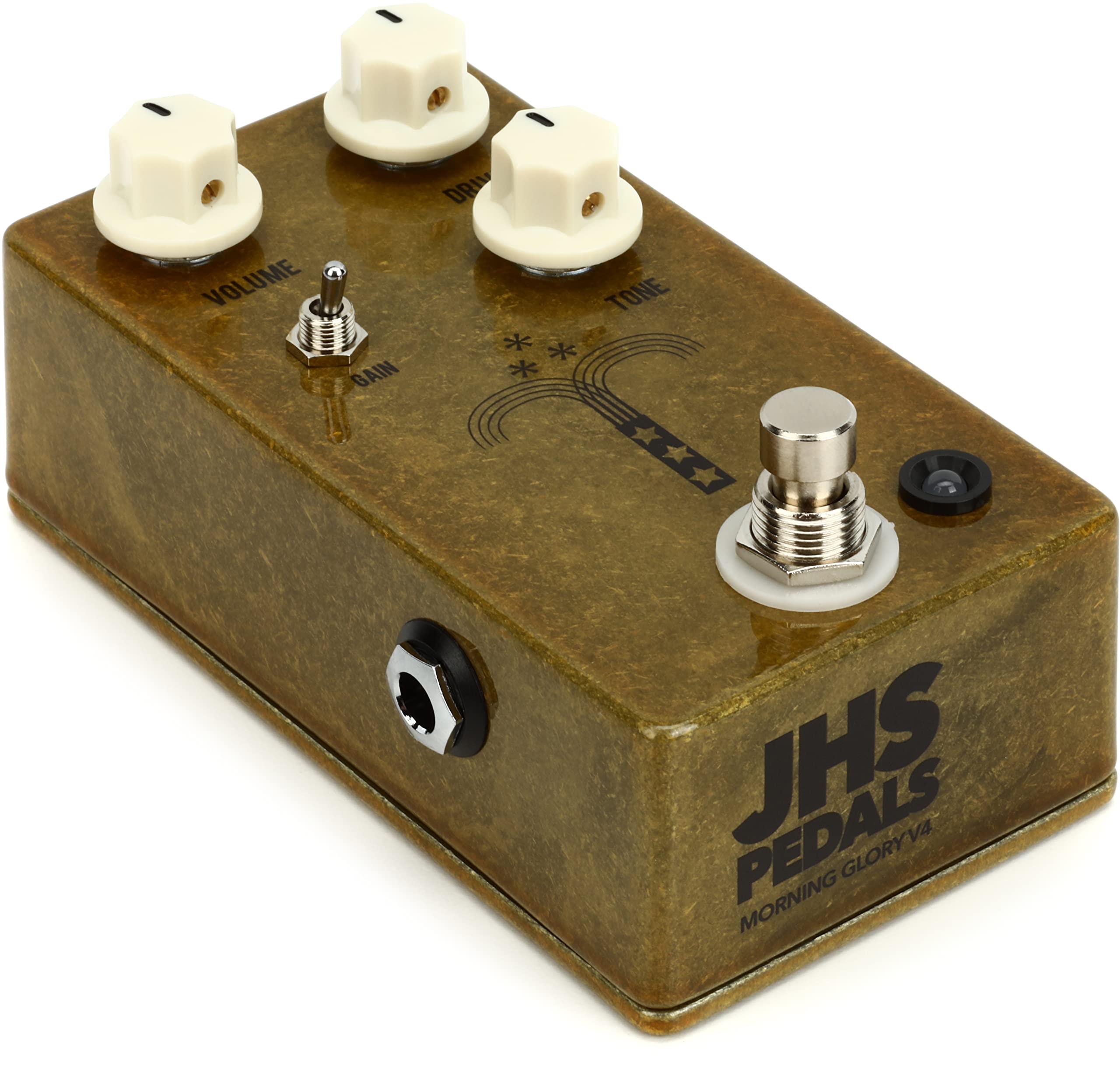 JHS Morning Glory V4 Transparent Overdrive Pedal with 3 Patch Cables