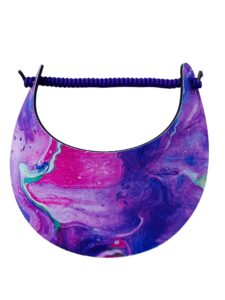 pickleball - fashion fabric foam sun visor for women - adjustable to any size head - no pressure & no headache! | abstract purple