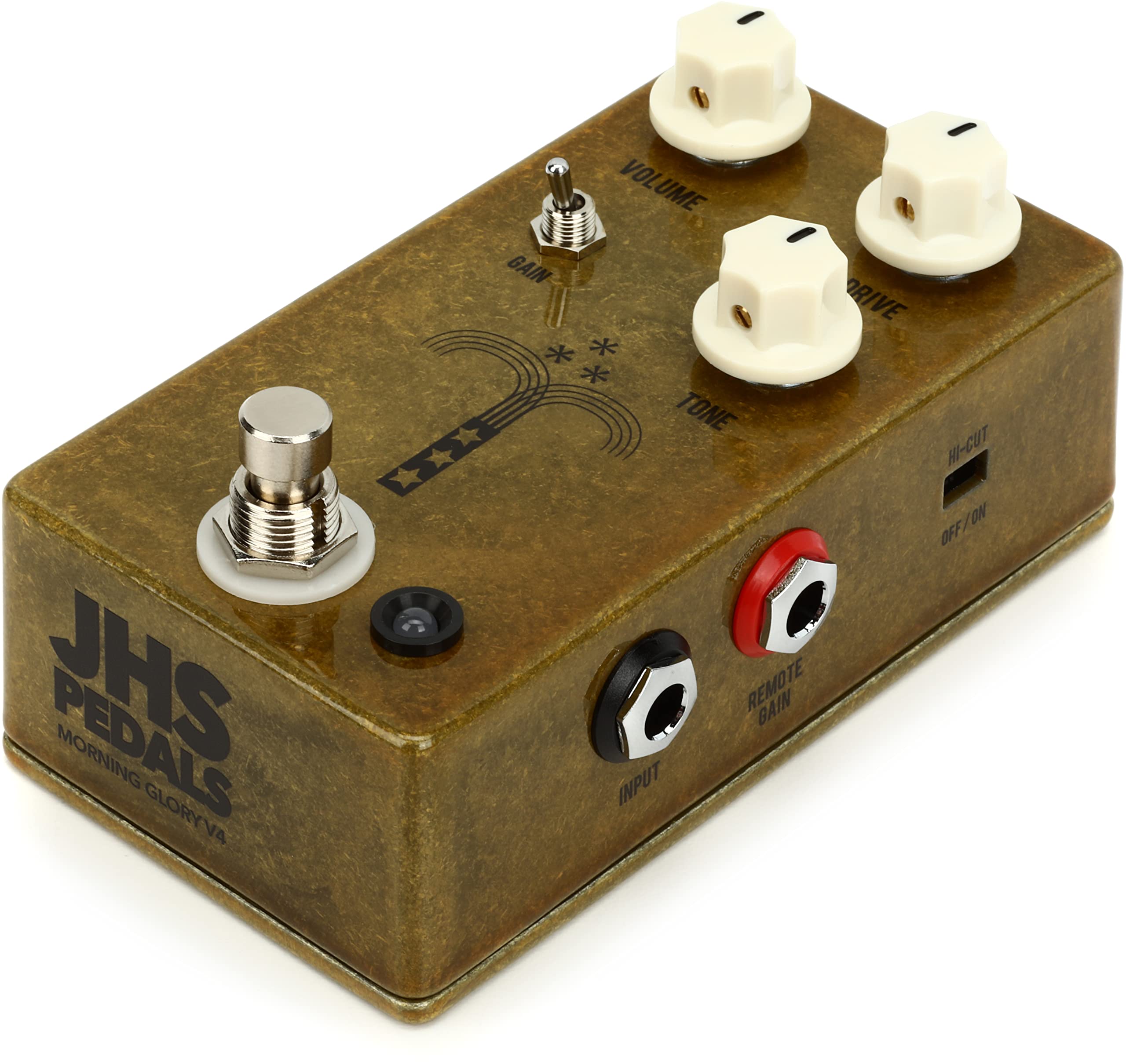 JHS Morning Glory V4 Transparent Overdrive Pedal with 3 Patch Cables