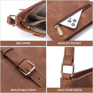 BOSTANTEN Crossbody Bags Purses for Women Trendy Soft Leather Shoulder Handbags with Adjustable Strap Zipper Pocket