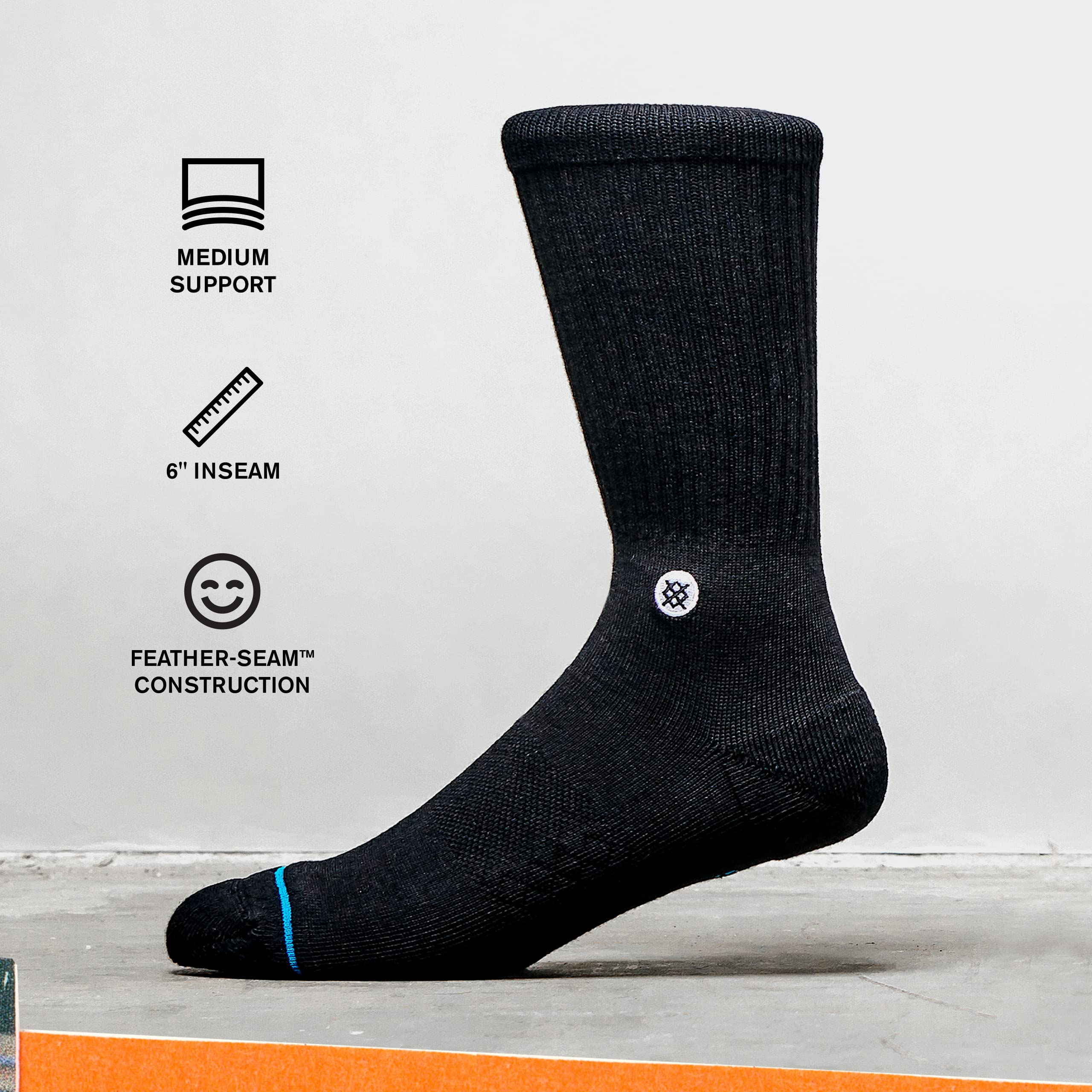 Stance Men's Aspen Home Socks, Washed Black, M