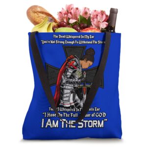 Christian Black Girl Woman African American I Am The Storm Tote Bag