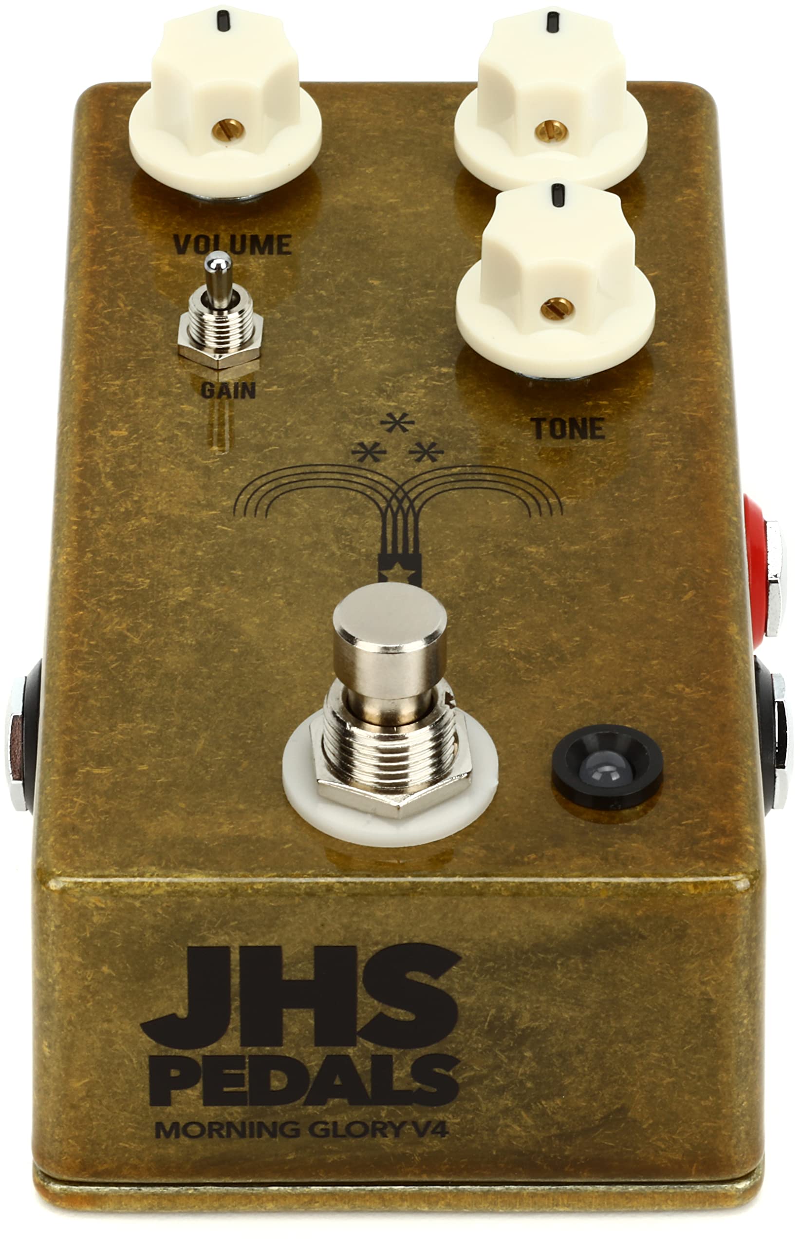 JHS Morning Glory V4 Transparent Overdrive Pedal with 3 Patch Cables