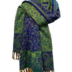 LUXURY BLUE GREEN FLORAL HANDMADE BLACK BEIGE FASHION Scarf Yak Wool comfortable soft scarf Shawl Blanket stole unisex Travel Wrap Meditation Soft gift for her