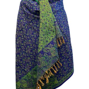 LUXURY BLUE GREEN FLORAL HANDMADE BLACK BEIGE FASHION Scarf Yak Wool comfortable soft scarf Shawl Blanket stole unisex Travel Wrap Meditation Soft gift for her