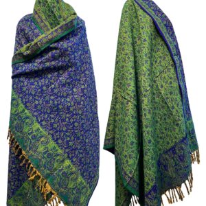 LUXURY BLUE GREEN FLORAL HANDMADE BLACK BEIGE FASHION Scarf Yak Wool comfortable soft scarf Shawl Blanket stole unisex Travel Wrap Meditation Soft gift for her