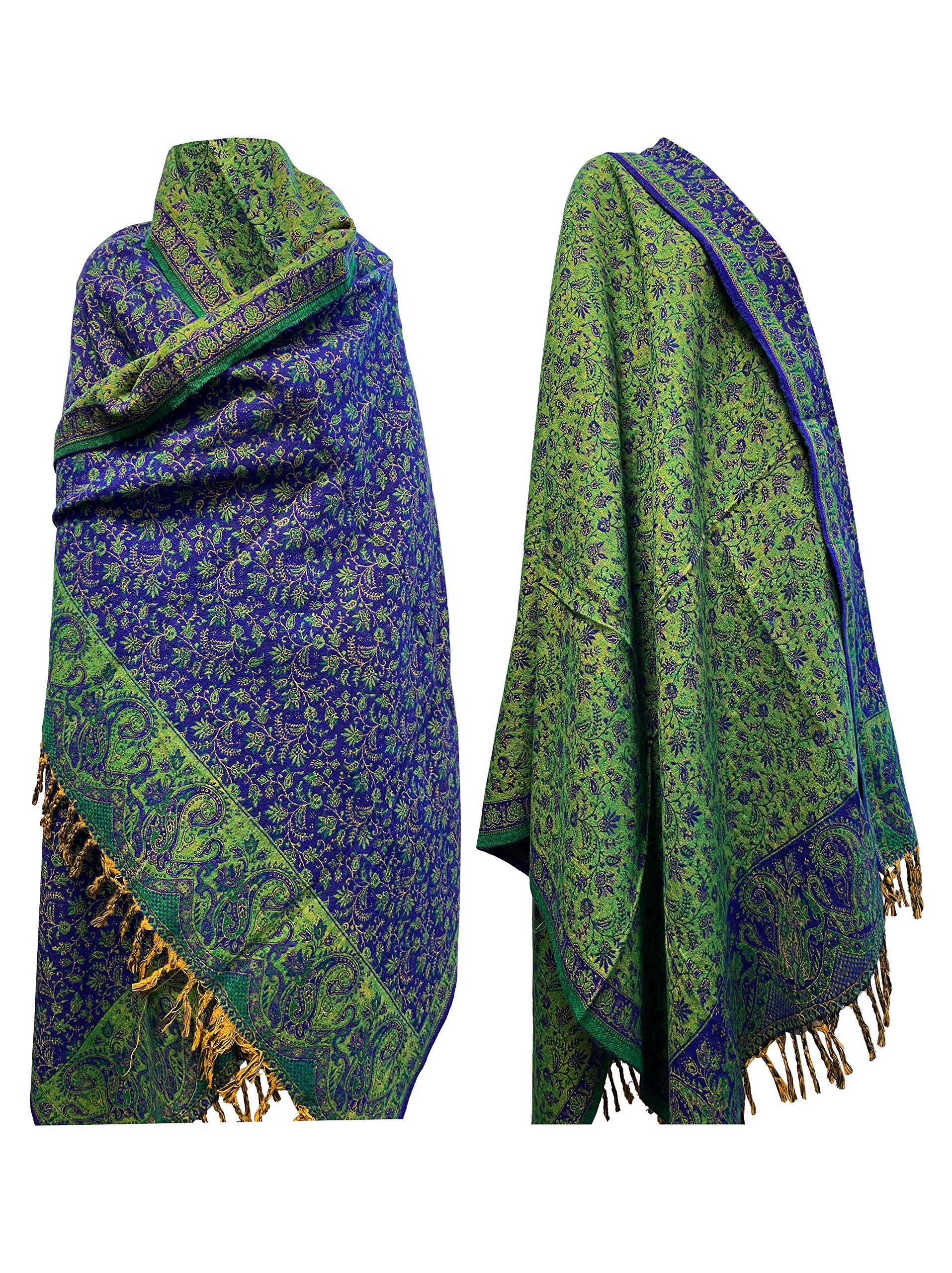 LUXURY BLUE GREEN FLORAL HANDMADE BLACK BEIGE FASHION Scarf Yak Wool comfortable soft scarf Shawl Blanket stole unisex Travel Wrap Meditation Soft gift for her