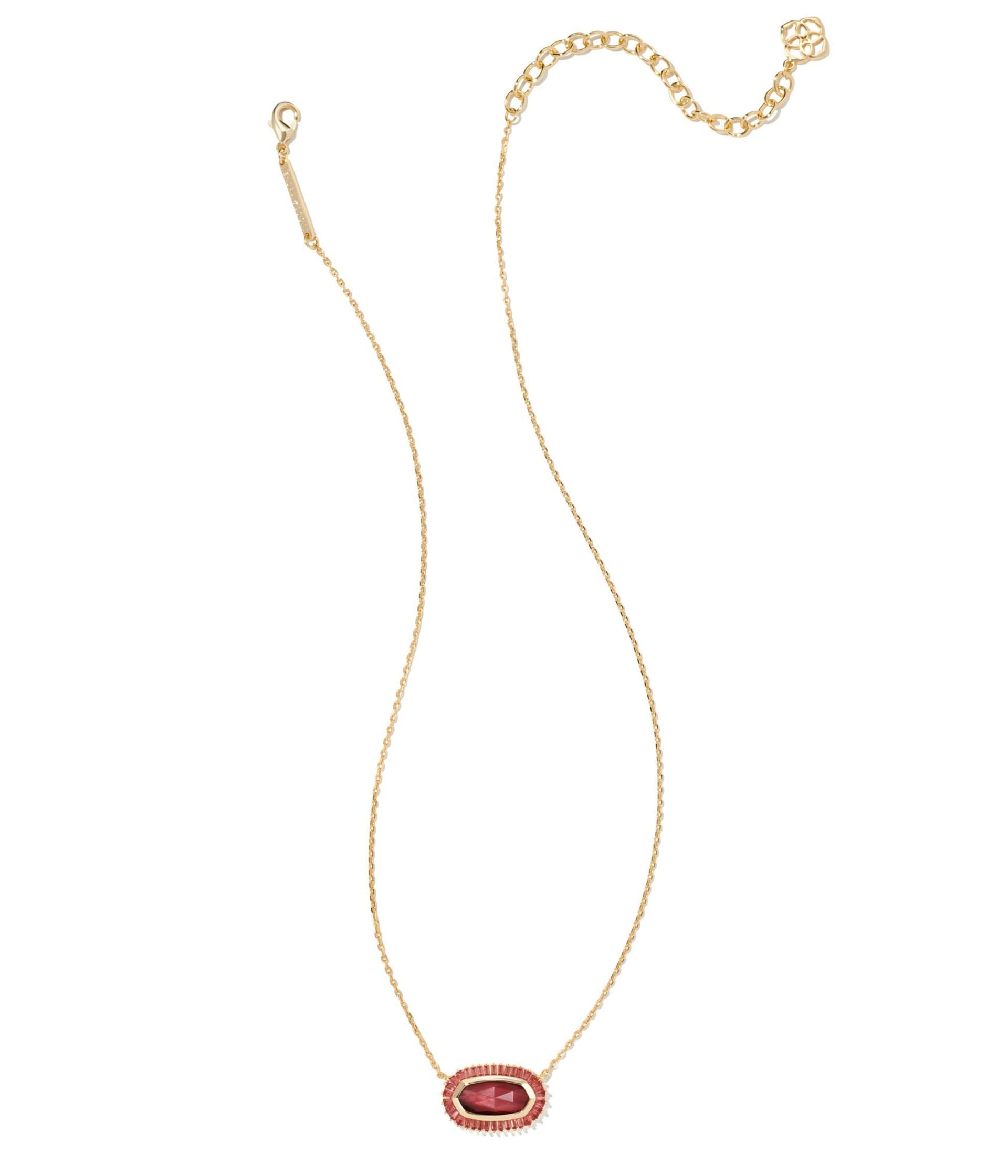 Kendra Scott Baguette Elisa Pendant Gold Red Mix One Size